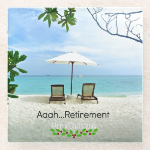 Dessous-de-verre En Verre Aaah...retraite. Joyeux Noël,