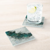 Dessous-de-verre En Verre Abalone Shell Pearl and Silver 1 (Incliné)