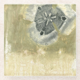 Dessous-de-verre En Verre Abrégé sur Flowerhead avec la texture vitrée