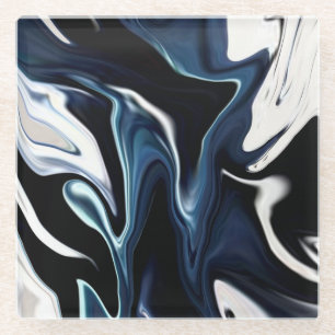 Dessous-de-verre En Verre Abstract elegant fluide marble liquide