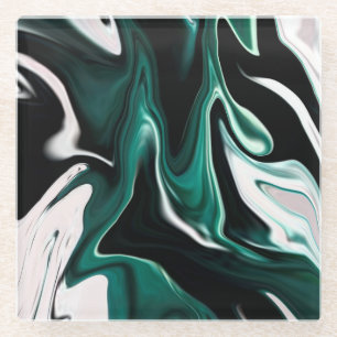 Dessous-de-verre En Verre Abstract elegant fluide marble liquide