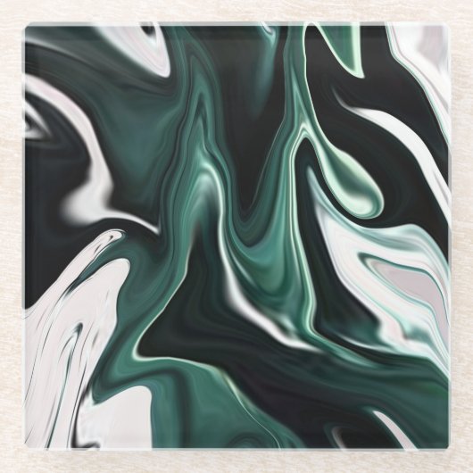 Dessous-de-verre En Verre Abstract elegant fluide marble liquide (Devant)