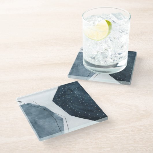 Dessous-de-verre En Verre Abstraction adjacente (Incliné)