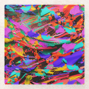 Dessous-de-verre En Verre Abstraction haute tension