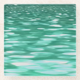 Dessous-de-verre En Verre Abstrait #3 : Shimmer vert