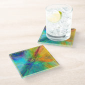 Dessous-de-verre En Verre Abstrait coloré (Incliné)