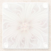 Dessous-de-verre En Verre Abstrait Moderne Peach Pastel Flower Fractal Art (Dos)