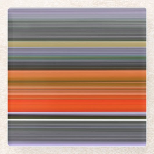 Dessous-de-verre En Verre Abstrait n° 1 : orange et gris (Devant)