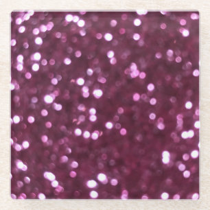 Dessous-de-verre En Verre Abstrait rose, lumières déconcentrées bokeh.