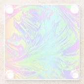 Dessous-de-verre En Verre Abstrait Splashing Rainbow Liquid (Dos)