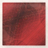 Dessous-de-verre En Verre Acceptation | Médaillons de méditation rouge (Devant)