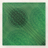 Dessous-de-verre En Verre Acceptation | Médaillons de méditation verte (Devant)