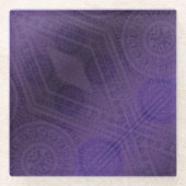 Dessous-de-verre En Verre Acceptation | Médaillons de méditation violette (Devant)