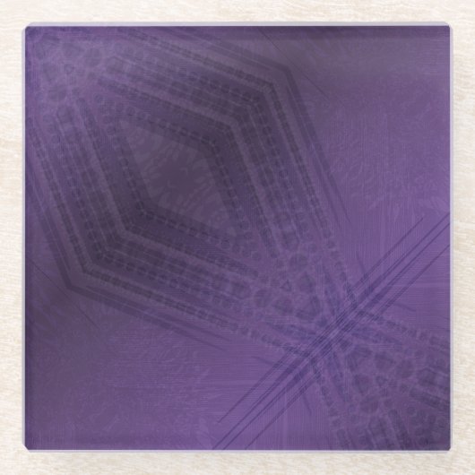 Dessous-de-verre En Verre Acceptation | Motif Boho violet écectique (Devant)