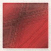 Dessous-de-verre En Verre Acceptation | Motif de Boho Eclectique Rouge (Devant)