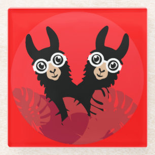 Dessous-de-verre En Verre Accessoires Llama Alpaca amusants