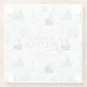 Dessous-de-verre En Verre Accueil confortable Noël Turquoise ID985 (Dos)