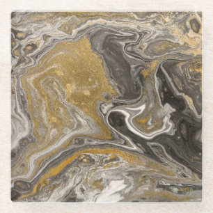 Dessous-de-verre En Verre Acrylique marbré, texture inspirée de la nature.