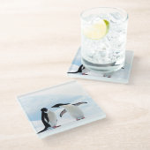Dessous-de-verre En Verre Adelie Penguins (Incliné)