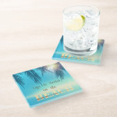 Dessous-de-verre En Verre Adorable Beach Palm (Incliné)