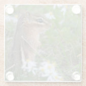 Dessous-de-verre En Verre Adorable Chipmunk en fleurs (Dos)