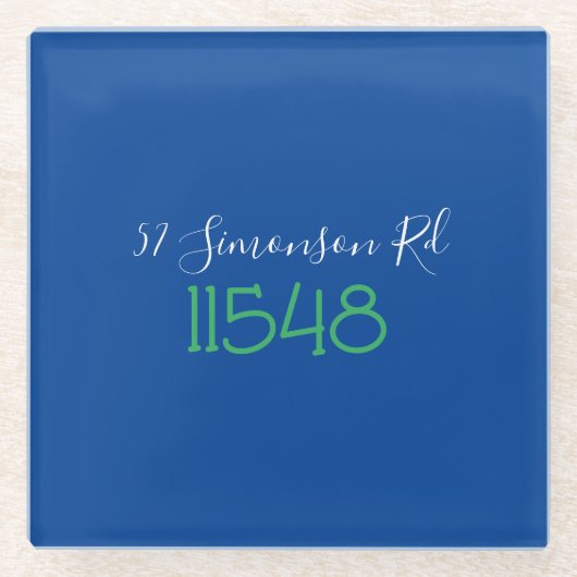 Dessous-de-verre En Verre Adresse personnalisée avec code postal de style ch (Devant)