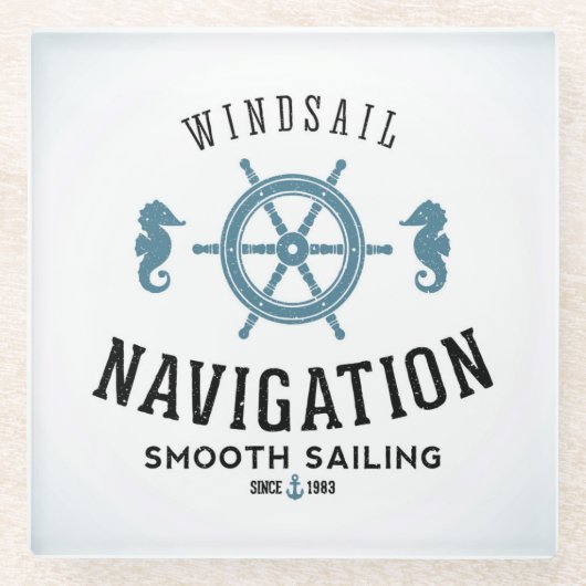 Dessous-de-verre En Verre Affiche de navigation de Windsail (Devant)