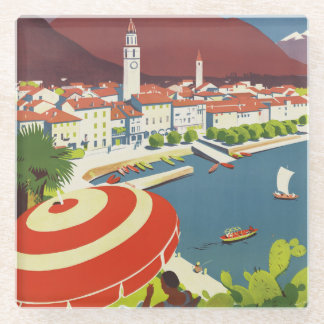 Dessous-de-verre En Verre Affiche de voyage vintage Suisse