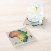 Dessous-de-verre En Verre Africa map (Incliné)