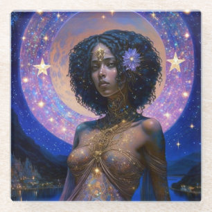 Dessous-de-verre En Verre African American Black Goddess Queen Imaginaire Ar