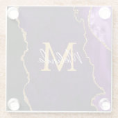 Dessous-de-verre En Verre Agate en marbre violet et or (Dos)