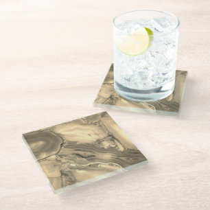 Dessous-de-verre En Verre Agate Marron