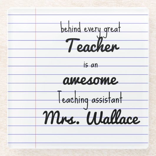 Dessous-de-verre En Verre aide aux enseignants sac fourre-tout assistant d'e (Devant)