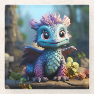 Dessous-de-verre En Verre Aiden, un dragon lunaire