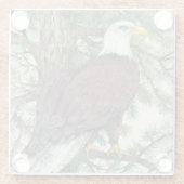 Dessous-de-verre En Verre Aigle à tête blanche (Dos)