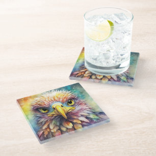 Dessous-de-verre En Verre Aigle arc-en-ciel 1