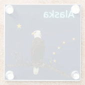 Dessous-de-verre En Verre Aigle Et Drapeau De L'Alaska (Dos)