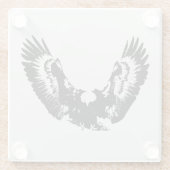 Dessous-de-verre En Verre Aigle noir et blanc (Dos)