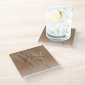 Dessous-de-verre En Verre Ailes de libellules d'or (Incliné)