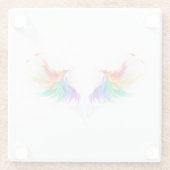 Dessous-de-verre En Verre Ailes fluffy arc-en-ciel (Dos)