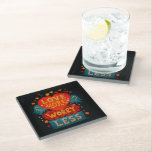 Dessous-de-verre En Verre Aimer Plus S'Inquiéter Moins Citation Typographie<br><div class="desc">Joli style rétro typographie citation de motivation art.</div>