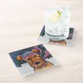 Dessous-de-verre En Verre Airedale Terriers (Incliné)