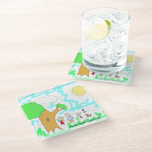 Dessous-de-verre En Verre Ajouter l'oeuvre de votre enfant à cette oeuvre