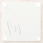 Dessous-de-verre En Verre Ajouter Votre Nom Monogramme Moderne Calligraphie (Dos)