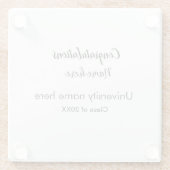 Dessous-de-verre En Verre ajouter votre texte simple diplôme ajouter le nom  (Dos)