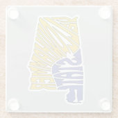 Dessous-de-verre En Verre Alabama surnom Word Art (Dos)