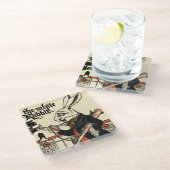 Dessous-de-verre En Verre Alice White Rabbit Classic Wonderland (Incliné)