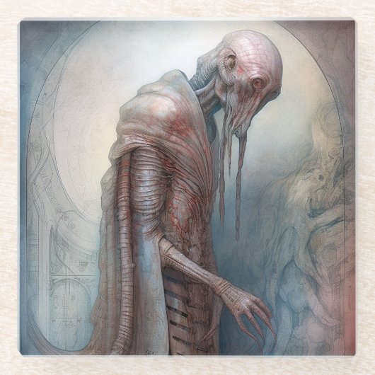 Dessous-de-verre En Verre Alien Créature Science Fiction (Devant)