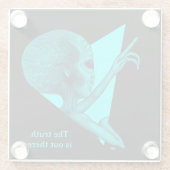 Dessous-de-verre En Verre Alien gris, la vérité est là (Dos)