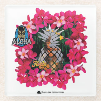 DESSOUS-DE-VERRE EN VERRE ALOHA 3 2